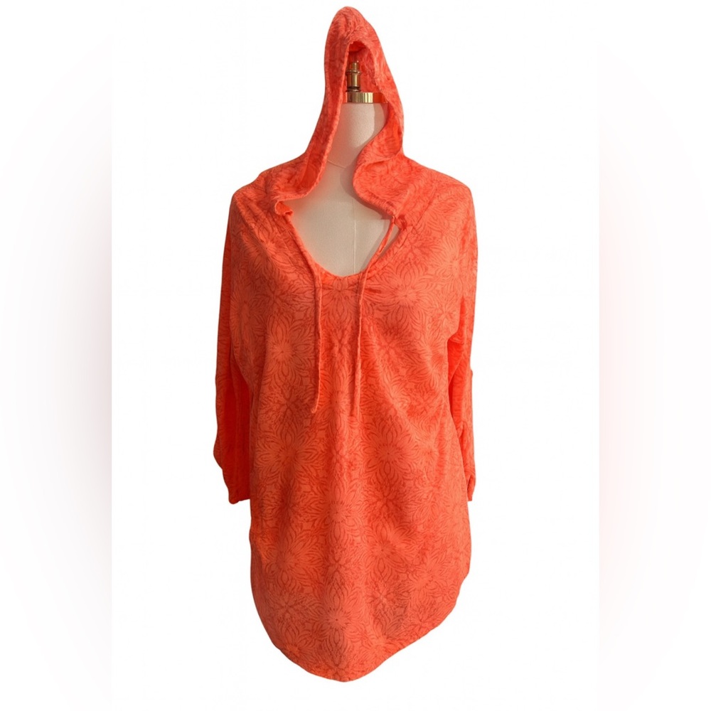 Balance Collection floral Coral Hooded Top size 2x